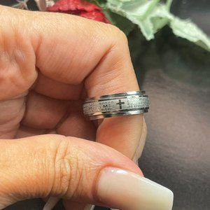 Size 8 Stainless Steel Fidget Spinner Ring New